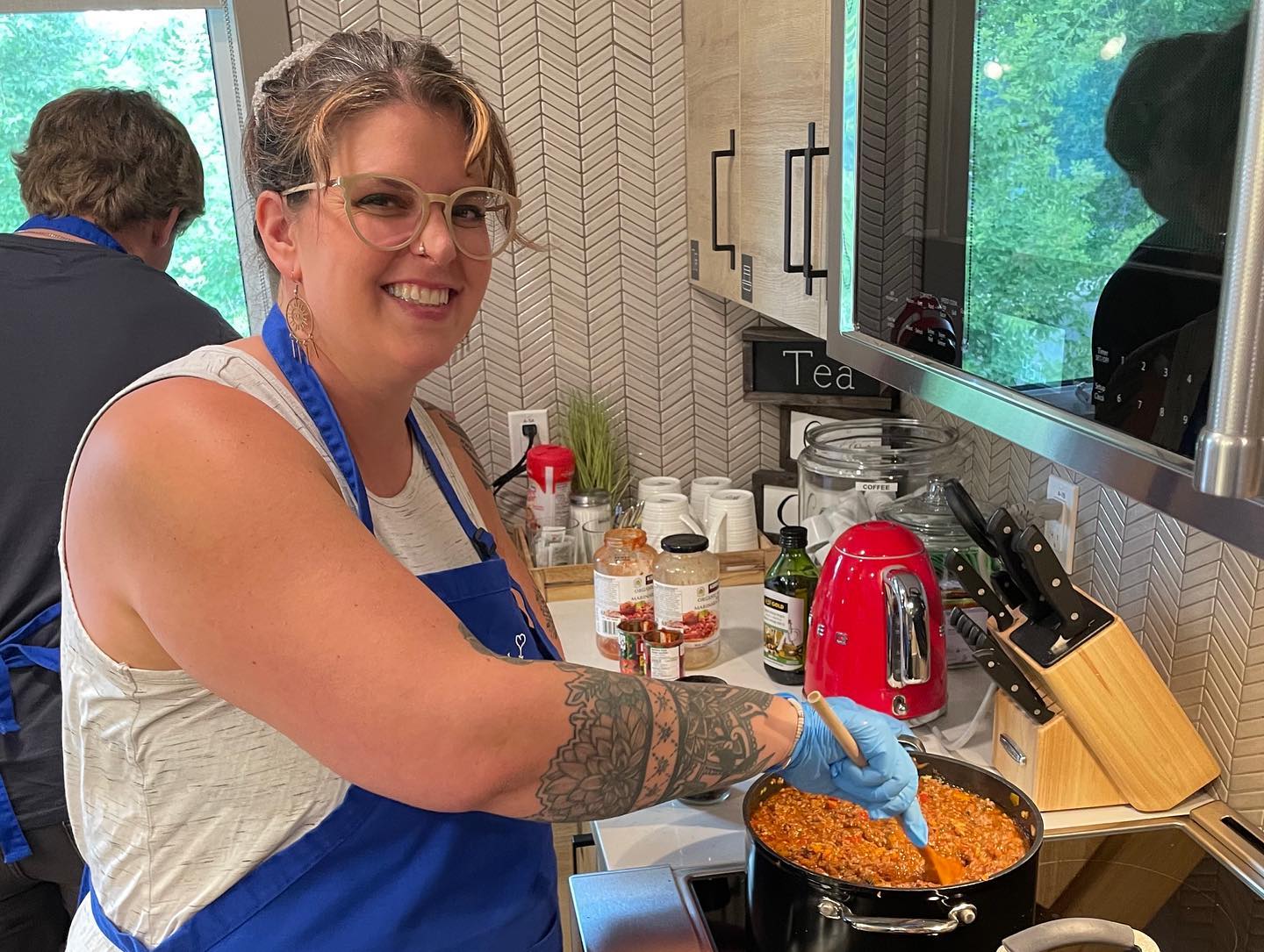Erin Cooking at the ronald mcdonald house medicine hat